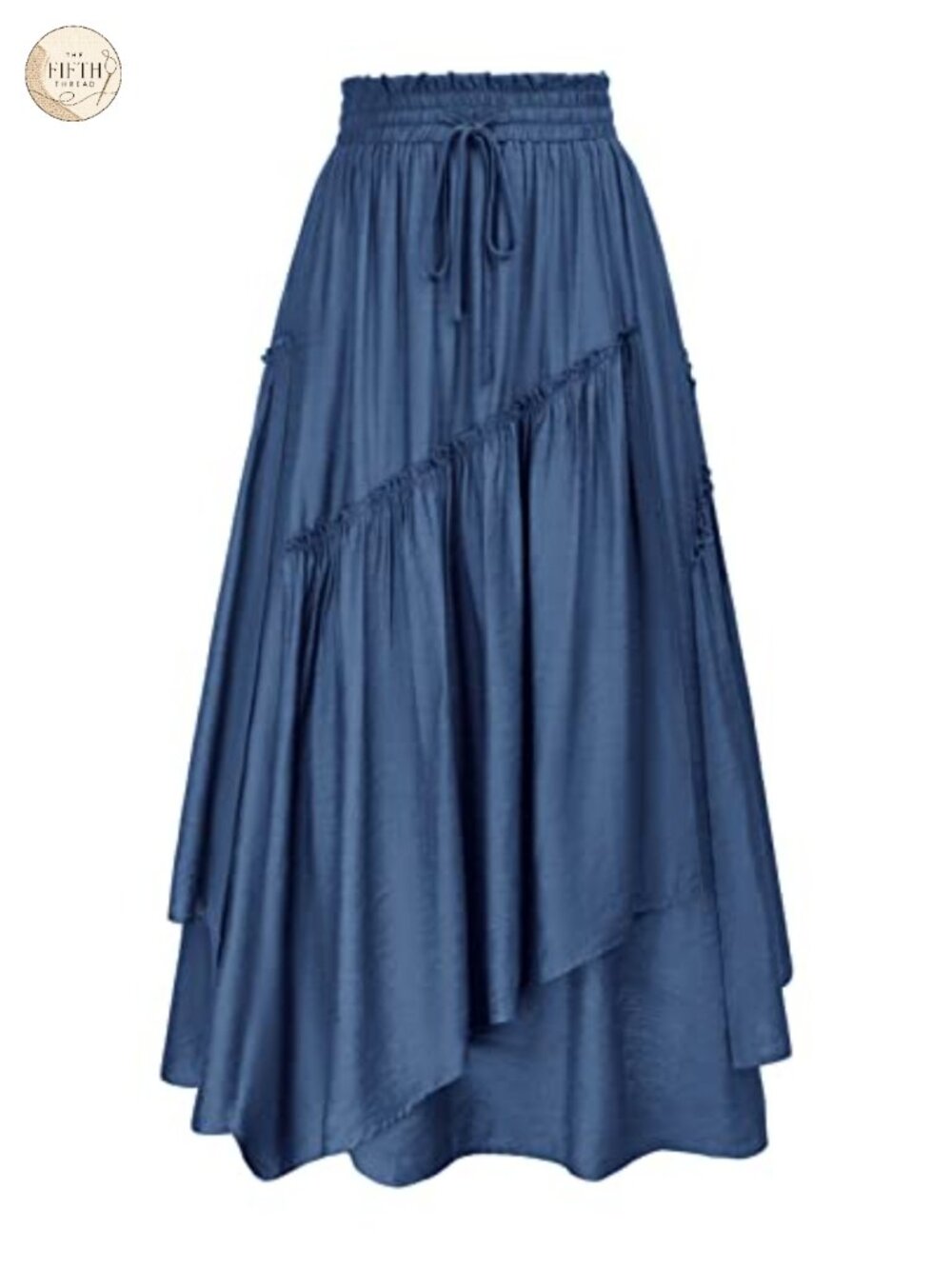 Renaissance Flowy A-Line Maxi Skirt with Pockets and Drawstring